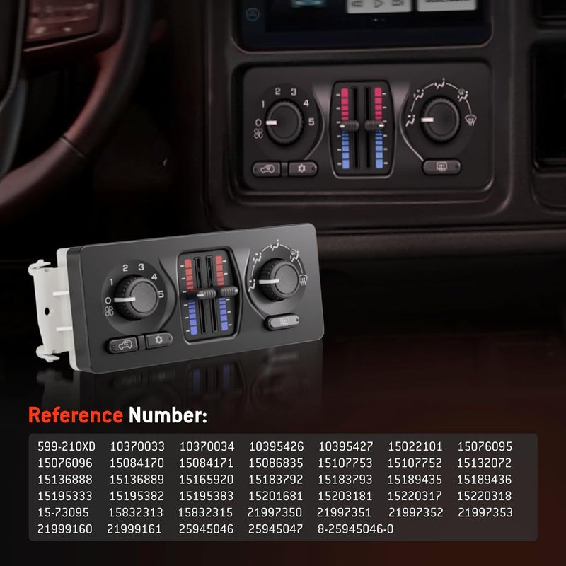 HYR 599-210XD Climate Control Module AC Control Panel Fit for 2003-2007 Chevy GMC Buick Cadillac Isuzu Saab Vehicle - Silverado Sierra 1500 2500 3500 Tahoe Suburban Avalanche Trailblazer Envoy Yukon 9-7X - Image 5